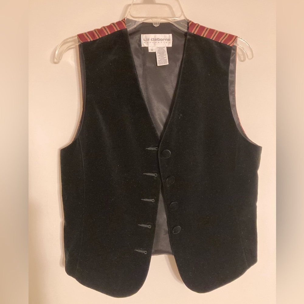 Liz Claiborne Collection black vest velvet